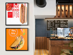 ভেটো এলসিডি আল্ট্রা পাতলা উচ্চ রেজোলিউশন ওয়াইফাই হ্যাং ডাবল সাইডেড ডিসপ্লে ডিজাইন