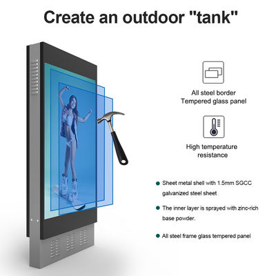 65-inch floor-standing advertising LCD display with backlight 2500nits outdoor digital signage