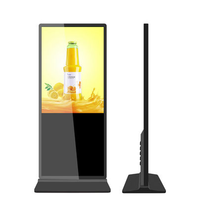 Android Network Floor Standing Digital Signage LCD 49" Touchable Kiosk LED Backlight